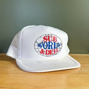 Vintage Richard's Sub World Deli NJ White Mesh Trucker Snapback Hat